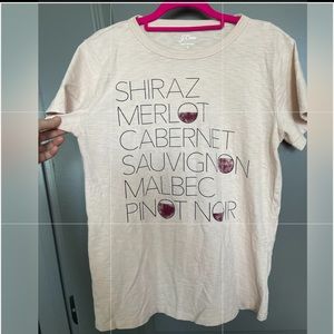 J crew red wine tee looks new size small